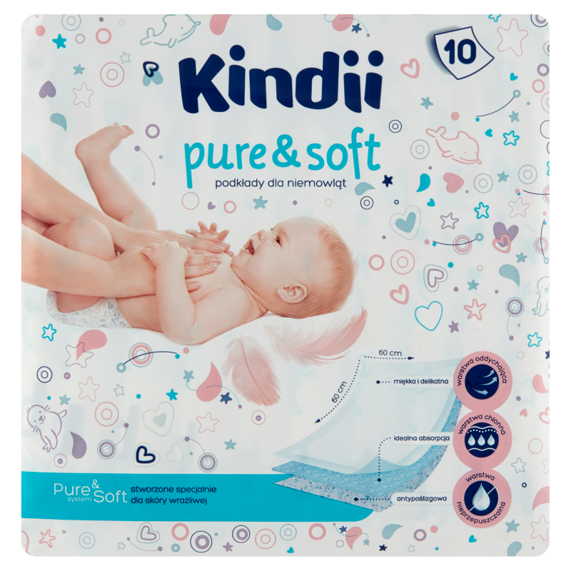 KINDII Pure & Soft Podkłady jednorazowe 10 szt. (60x60)