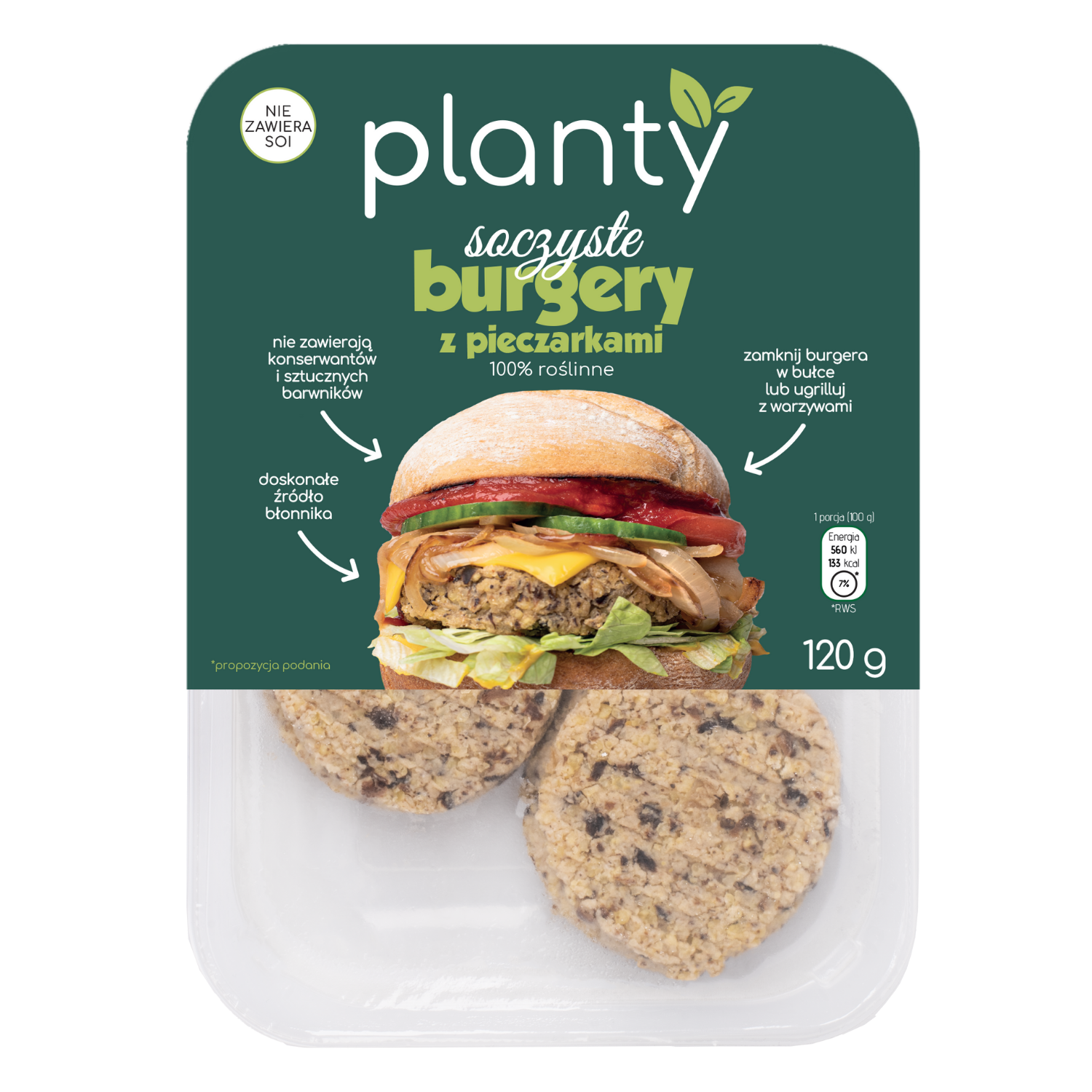 PLANTY Burger z pieczarkami