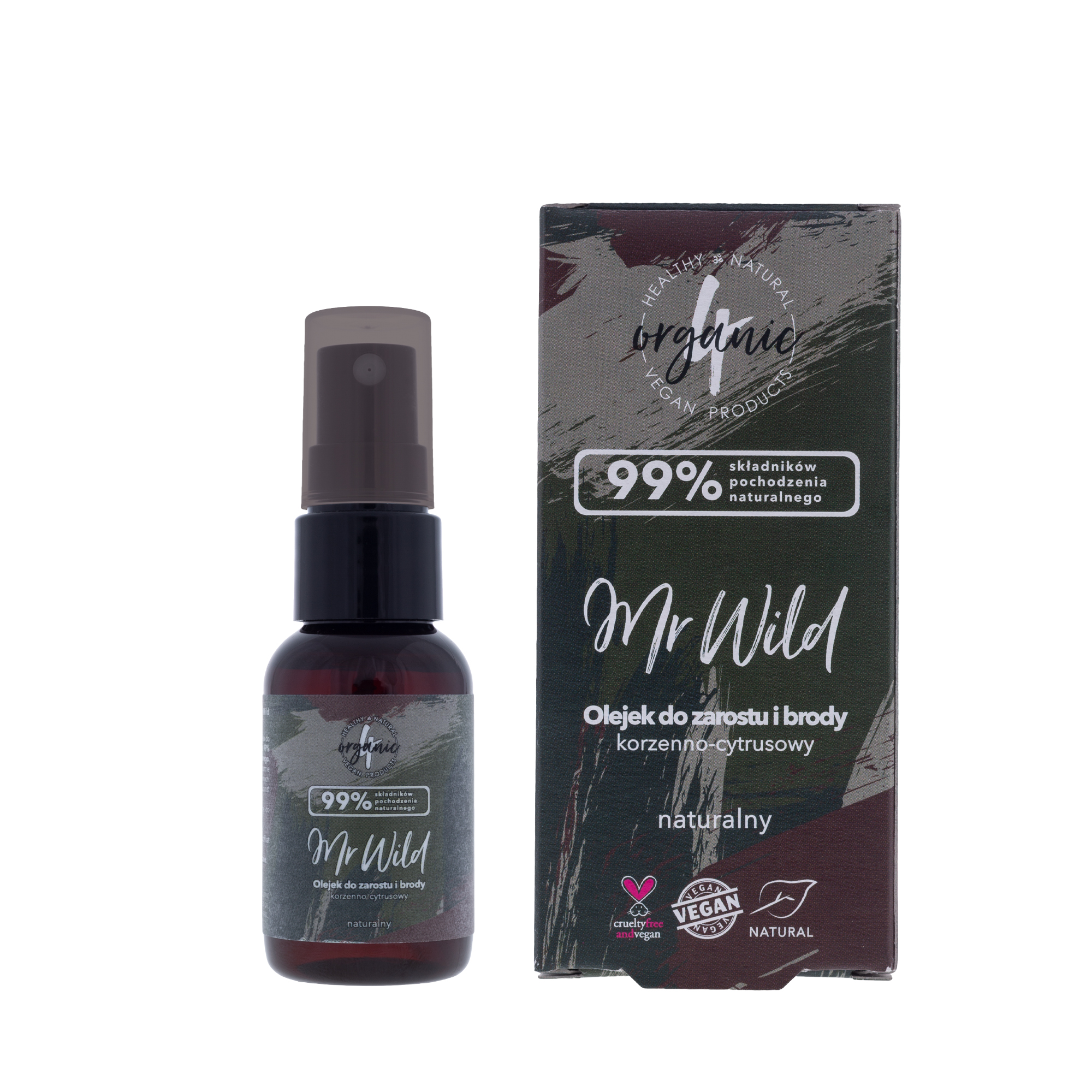 4organic Mr Wild Naturalny olejek do zarostu i brody korzenno-cytrusowy