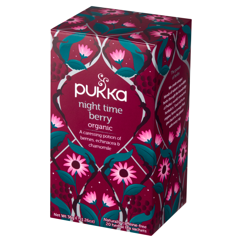 PUKKA Night Time Berry Herbata owocowa z różą i hibiskusem BIO 20 torebek (saszetki)