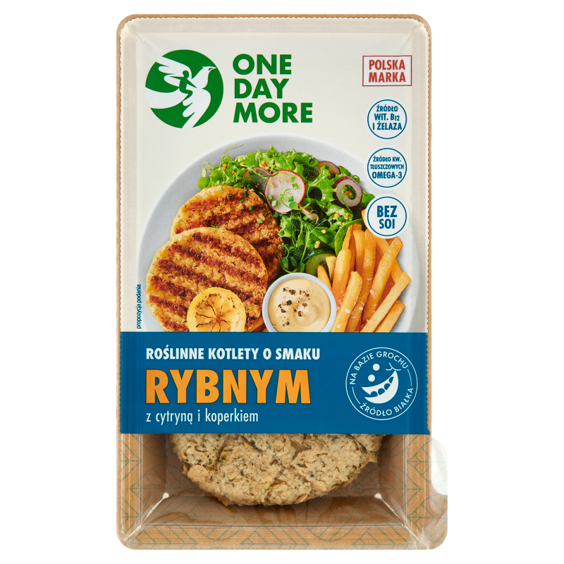 ONE DAY MORE Roślinne kotlety o smaku rybnym z cytryną i koperkiem