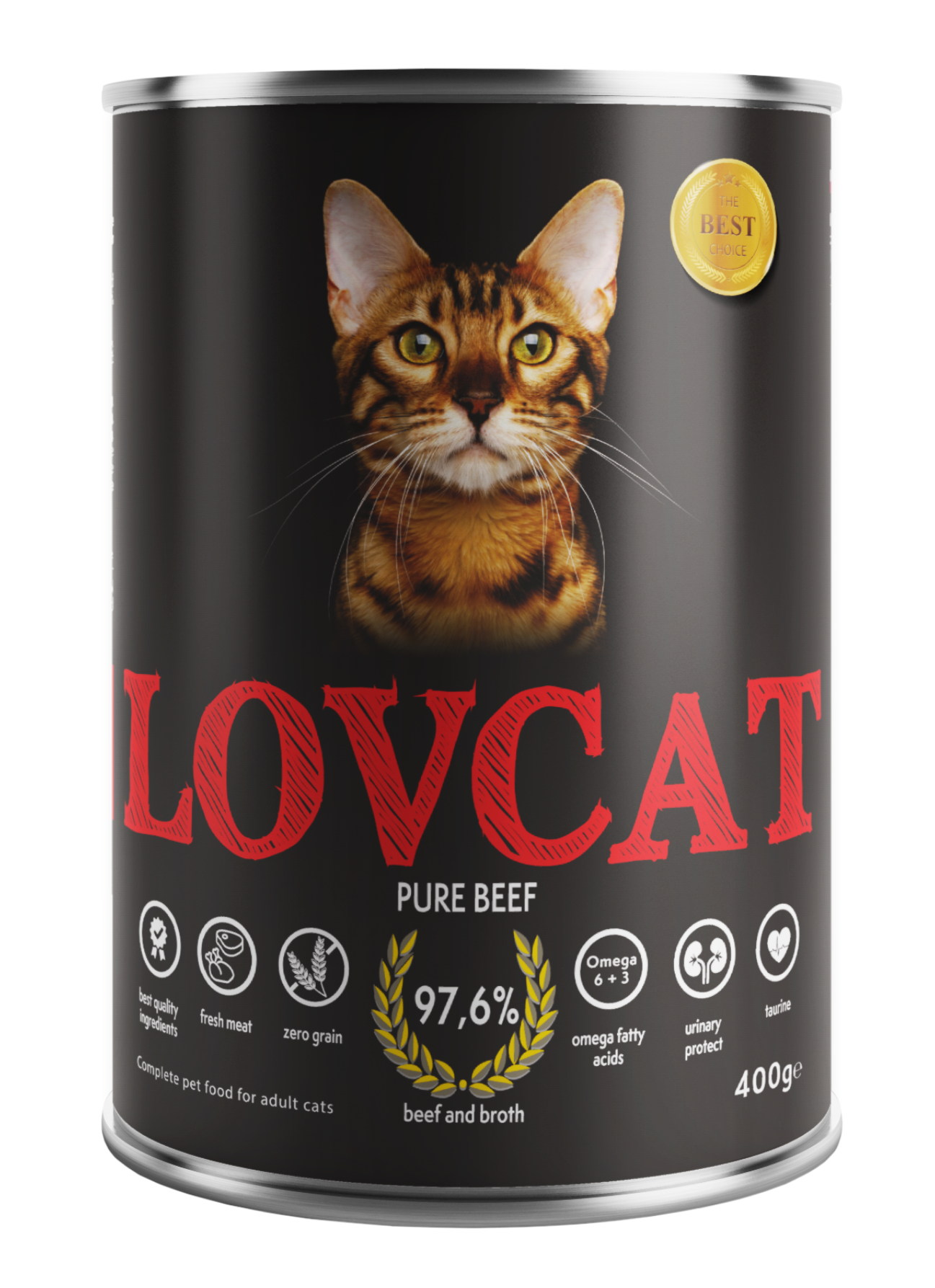 LOVCAT Wysokomięsna karma dla kotów - wołowina