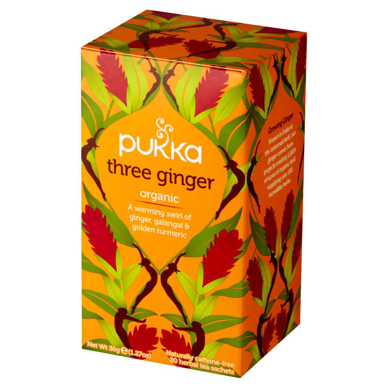 PUKKA Three Ginger Herbata z imbirem i galangalem BIO 20 torebek (saszetki)