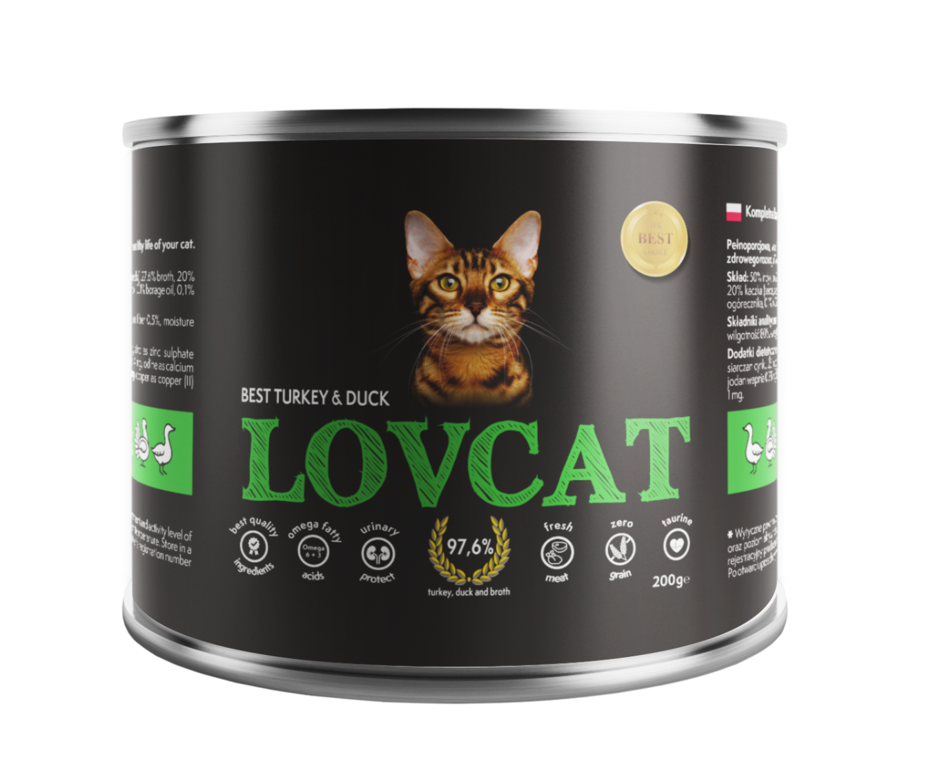 LOVCAT Wysokomięsna karma dla kotów - indyk z kaczką
