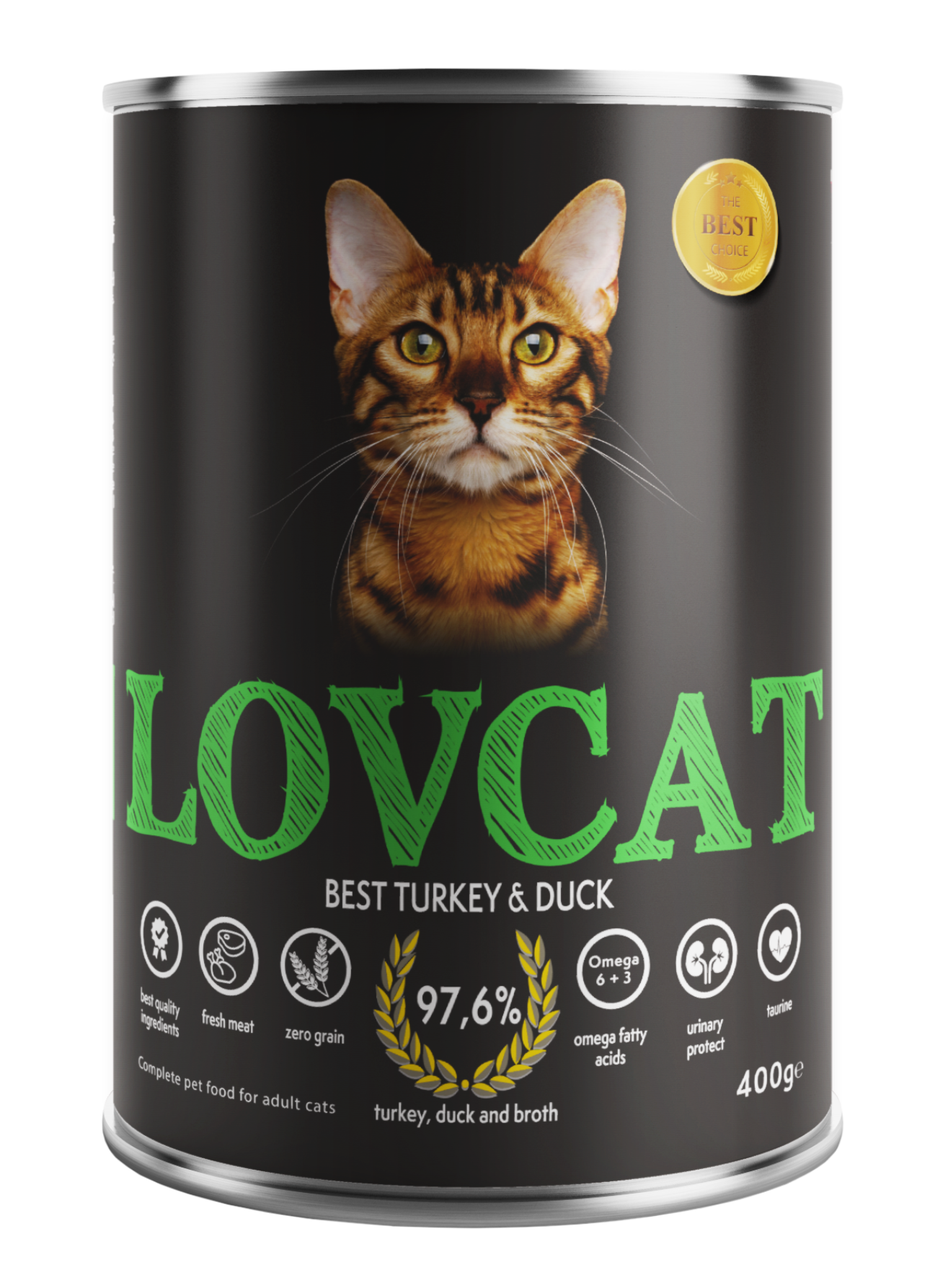 LOVCAT Wysokomięsna karma dla kotów - indyk z kaczką