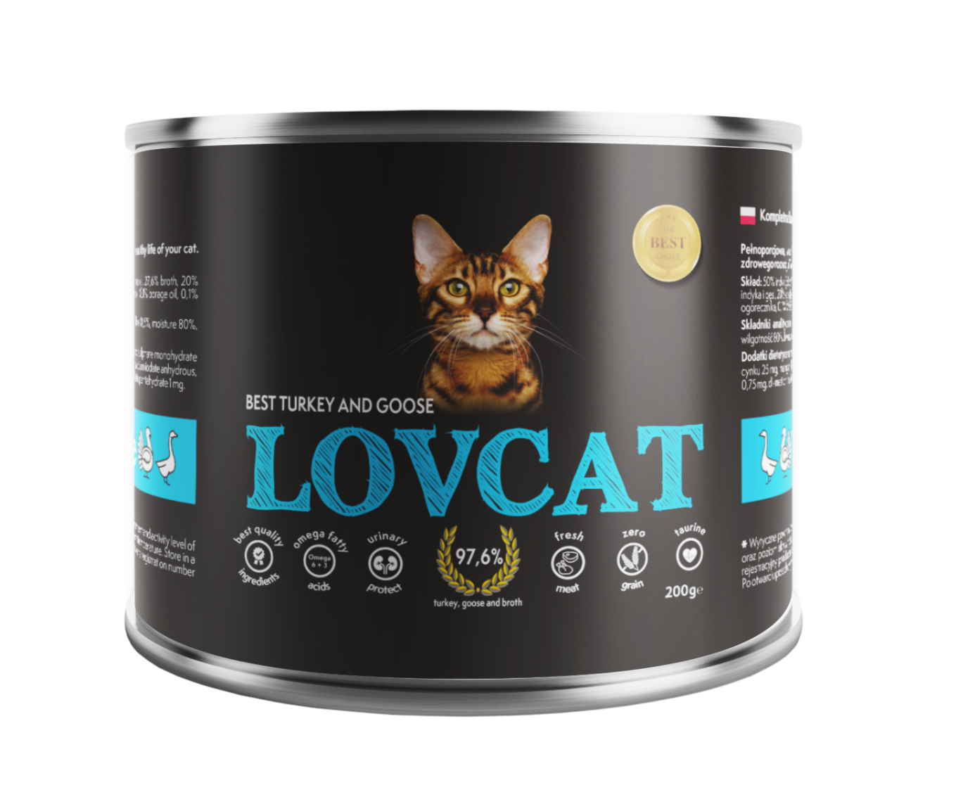 LOVCAT Wysokomięsna karma dla kotów - indyk z gęsią