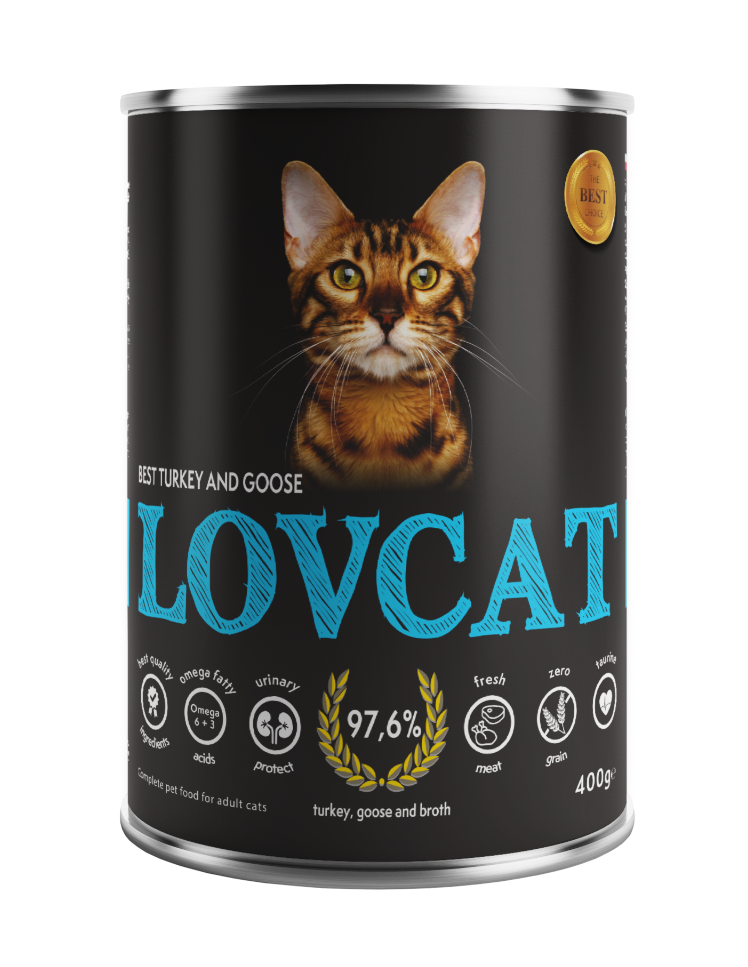 LOVCAT Wysokomięsna karma dla kotów - indyk z gęsią