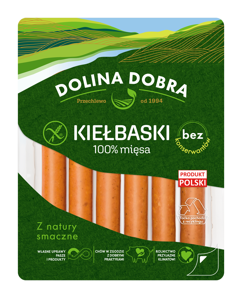 DOLINA DOBRA Kiełbasa krakowska bez konserwantów 90 g 