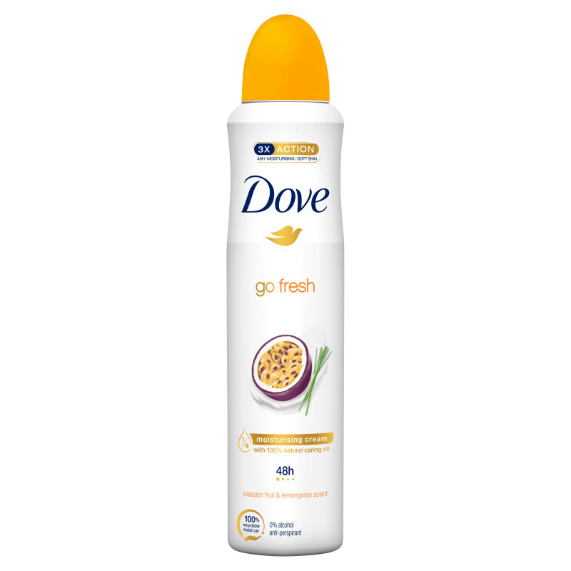 DOVE GO FRESH Antyperspirant w sprayu Marakuja & Trawa cytrynowa