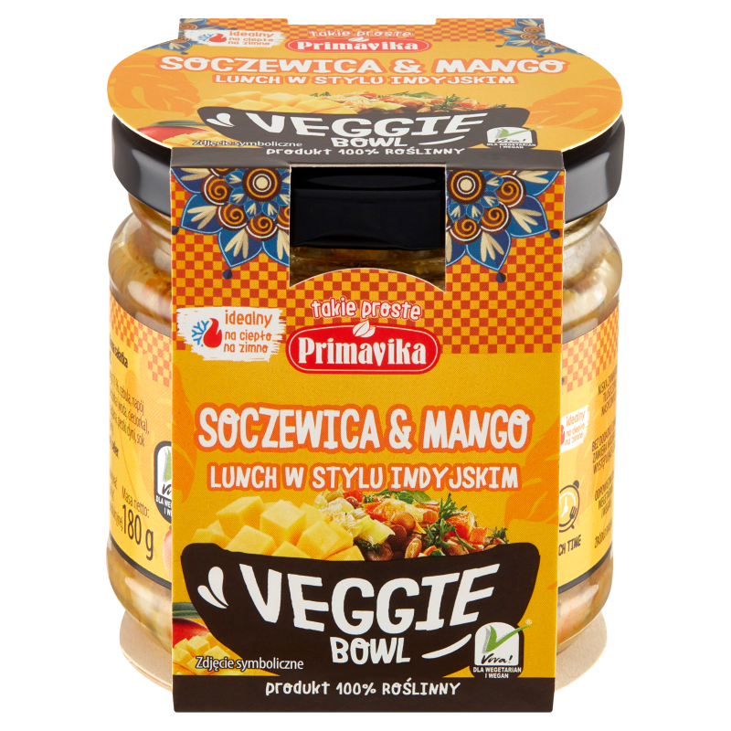 PRIMAVIKA Veggie Bowl - lunch w stylu indyjskim z soczewicą i mango
