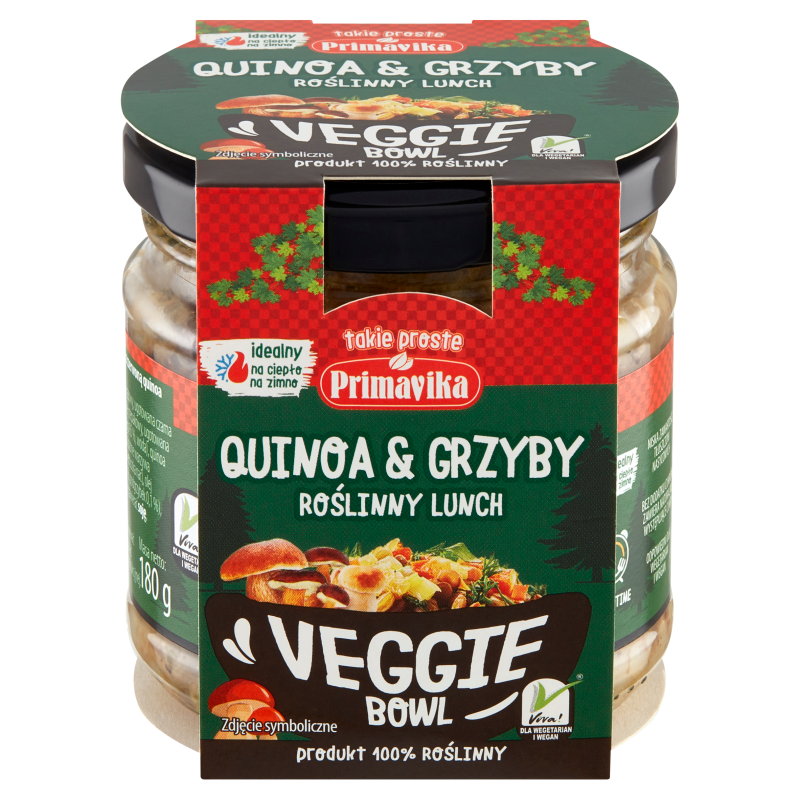 PRIMAVIKA Veggie Bowl -lunch roślinny z quinoa i grzybami