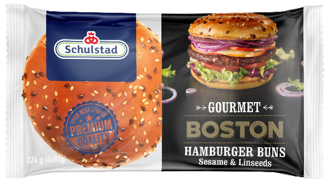 SCHULSTAD Gourmet Boston Bułki pszenne do hamburgerów z nasionami 4 szt.
