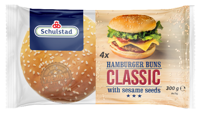 SCHULSTAD Hamburger Buns Classic z sezamem 4 szt