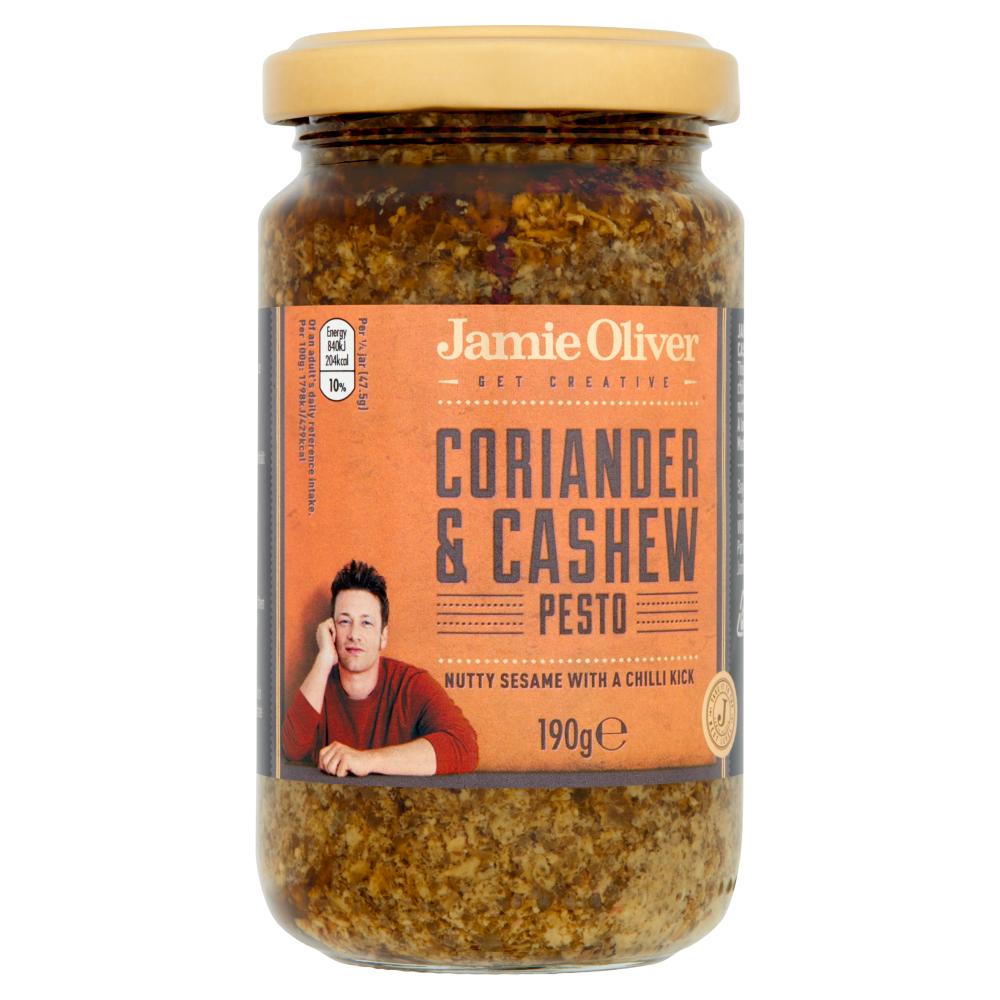 JAMIE OLIVER Pesto zielone z kolendrą i orzechami nerkowca