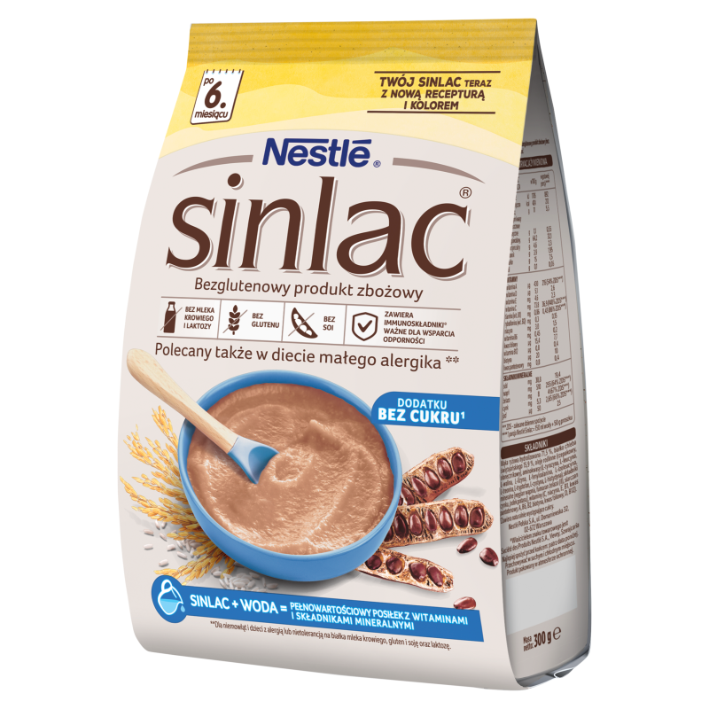NESTLÉ Sinlac Bezglutenowy produkt zbożowy bez dodatku cukru po 4. miesiącu frisco.pl