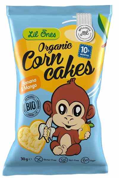 LIL ONES Bezglutenowe chrupki kukurydziane banan-mango od 10 miesiąca BIO