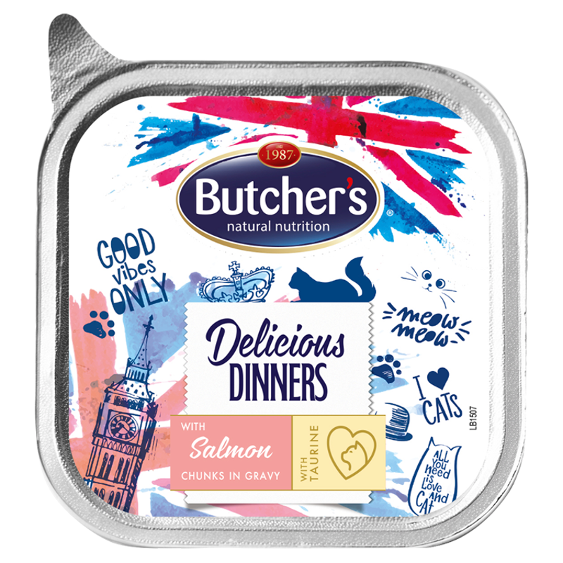 BUTCHER'S Delicious Dinners Karma dla kotów kawałki w sosie z łososiem