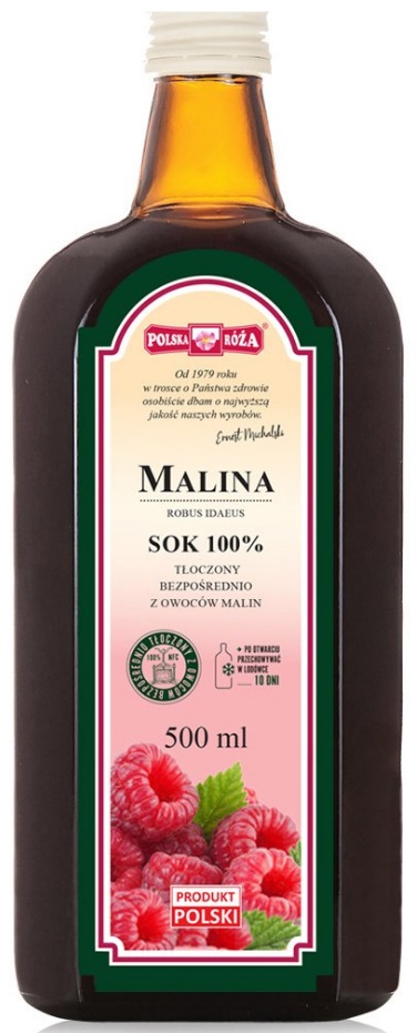 POLSKA RÓŻA 100% Sok z Malin