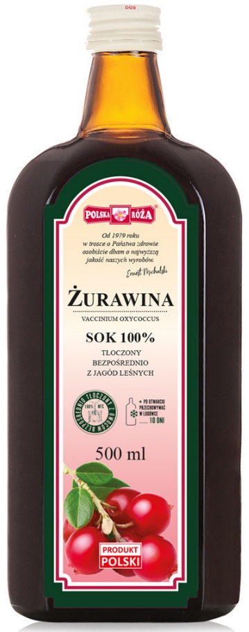 POLSKA RÓŻA 100% Sok z Żurawiny