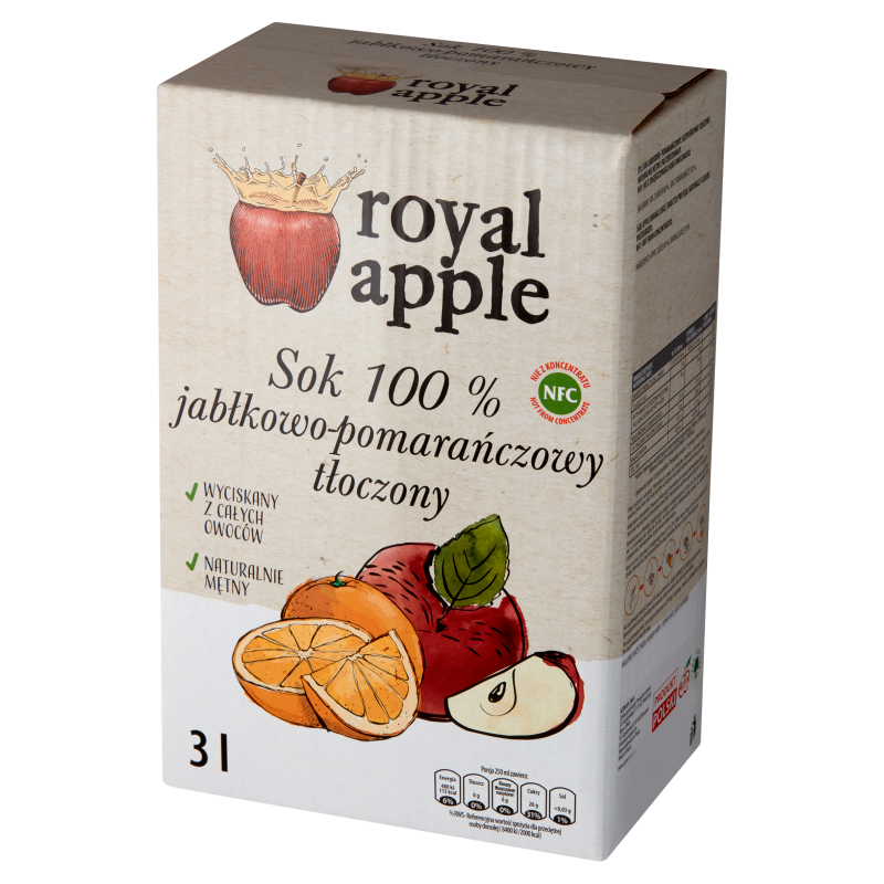 ROYAL APPLE Sok 100% jabłkowo - pomarańczowy tłoczony