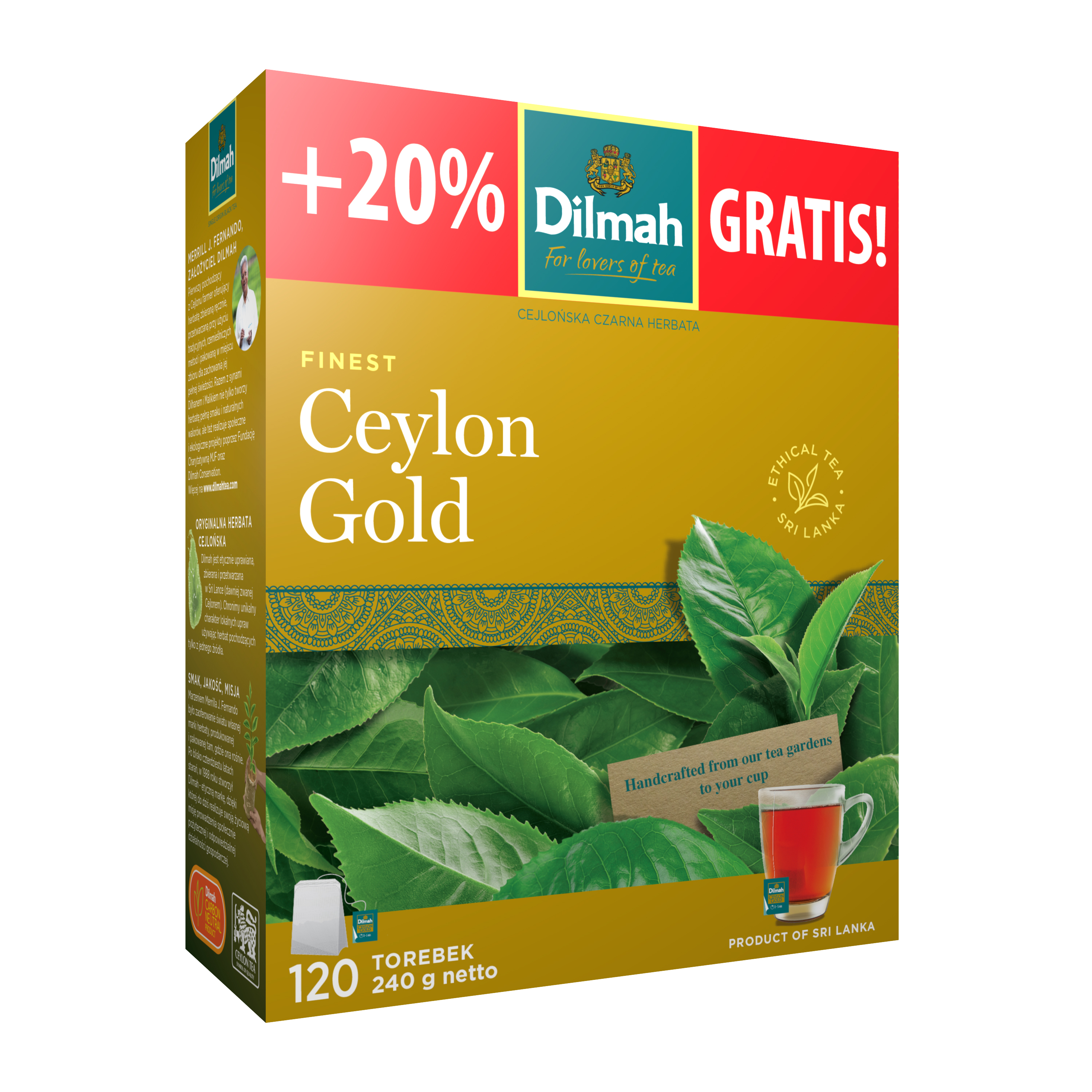 DILMAH Ceylon Gold 100 torebek + 20% GRATIS