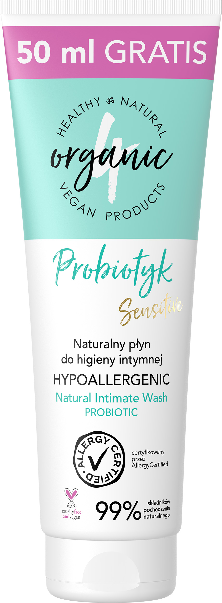 4organic Naturalny płyn do higieny intymnej Probiotyk