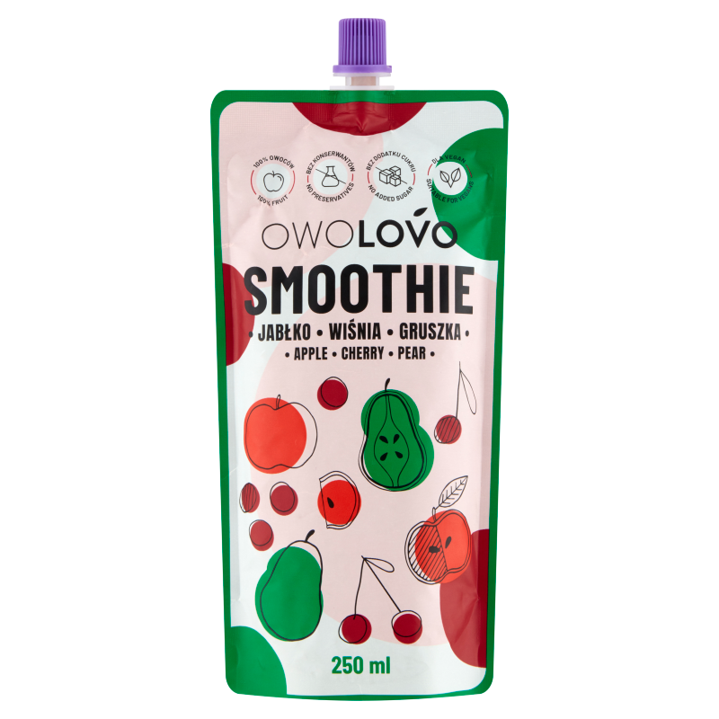 OWOLOVO Smoothie Jabłko Wiśnia Gruszka