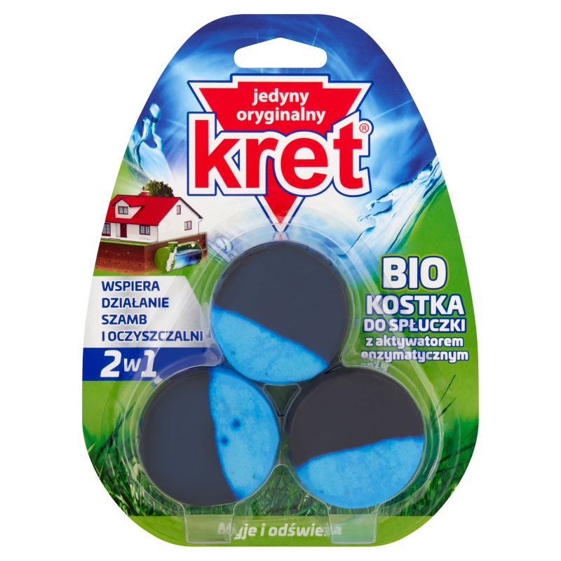 KRET Kostka do WC z aktywatorem enzymatycznym 3x50g frisco.pl