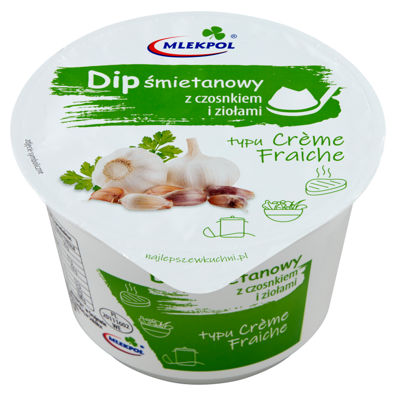 MLEKPOL Dip śmietanowy z czosnkiem i ziołami frisco.pl
