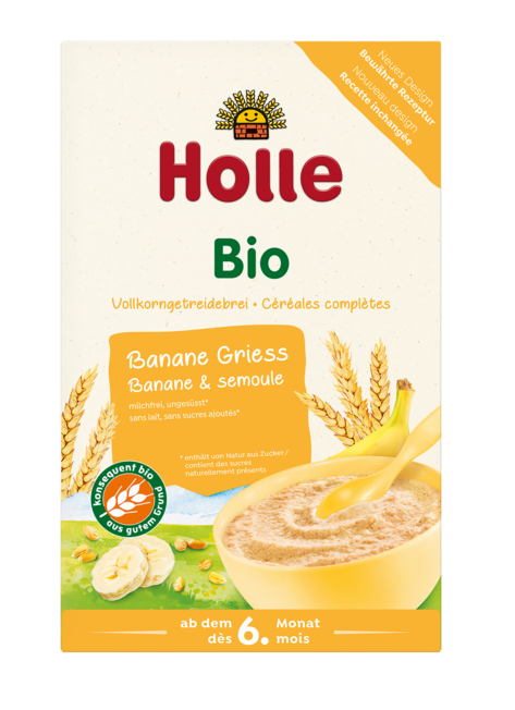 HOLLE Kaszka bezmleczna pszenna bananowa po 6 miesiącu BIO