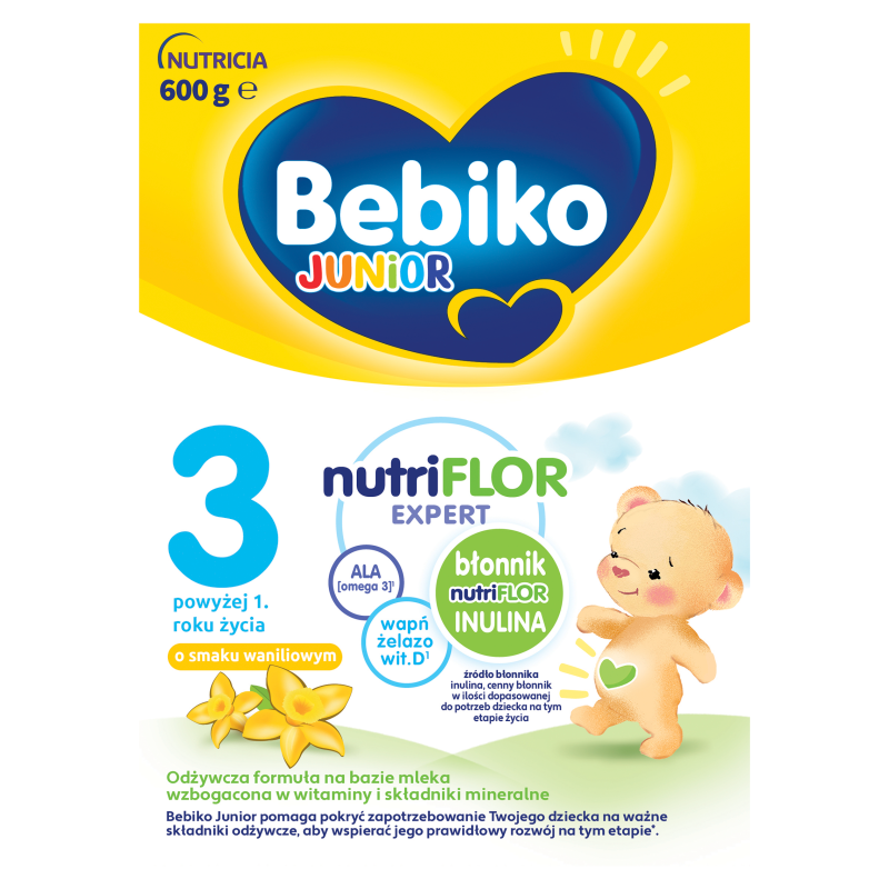 BEBIKO Junior 3 Odżywcza formuła na bazie mleka dla dzieci powyżej 1. roku o smaku waniliowym frisco.pl