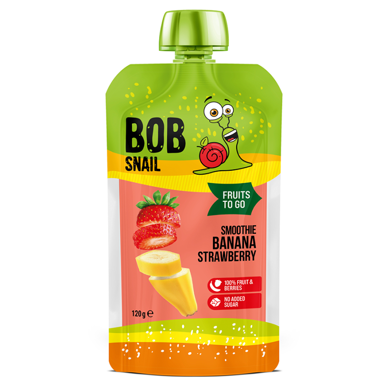 BOBSNAIL Smoothie bananowo-truskawkowe bez dodatku cukru