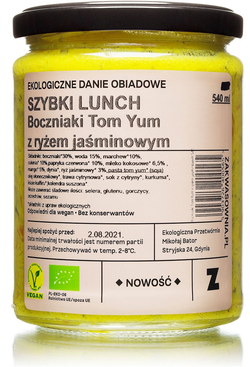 ZAKWASOWNIA Boczniaki Tom Yum z ryżem jaśminowym BIO