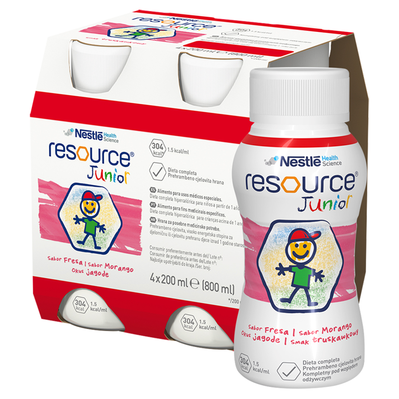 NESTLÉ RESOURCE JUNIOR Preparat odżywczy w płynie o smaku truskawkowym