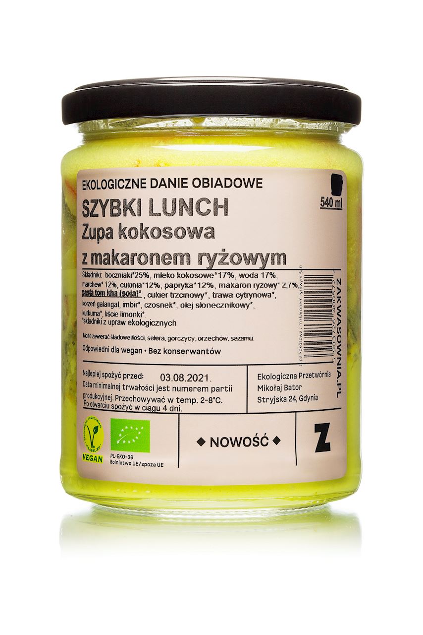 ZAKWASOWNIA Zupa kokosowa z makaronem ryżowym BIO