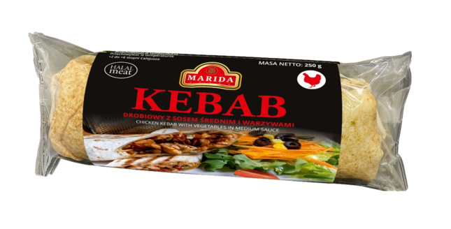 MARIDA Kebab drobiowy w picie z sosem średnim i bukietem warzyw