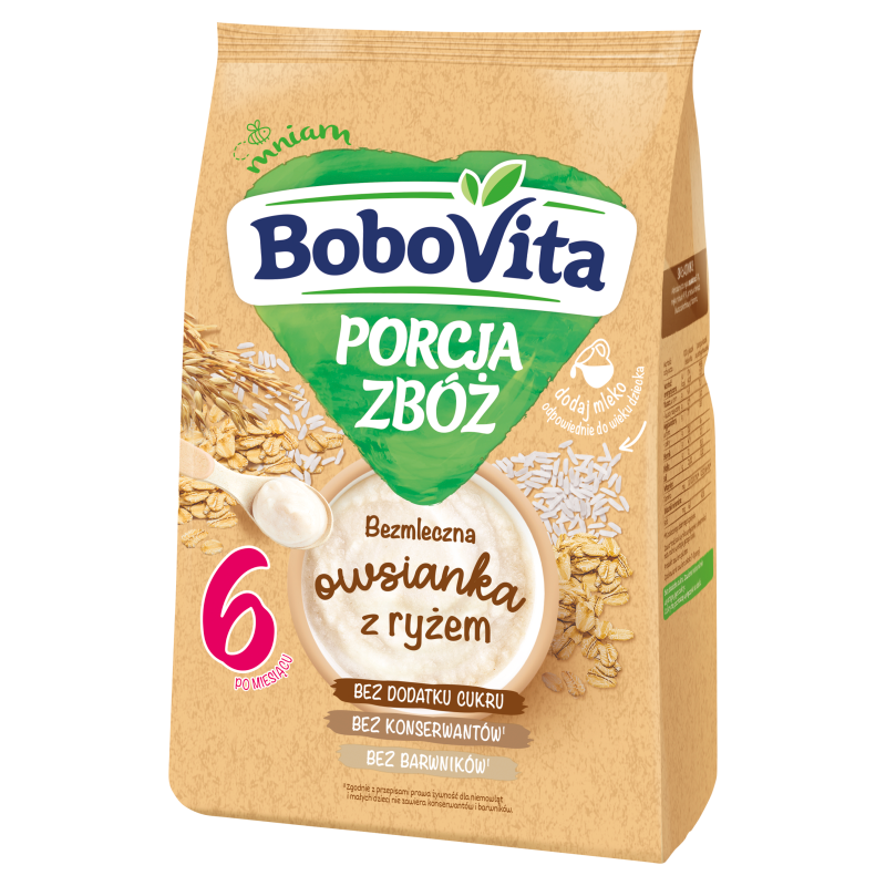 BOBOVITA Porcja Zbóż Owsianka bezmleczna z ryżem po 6 miesiącu
