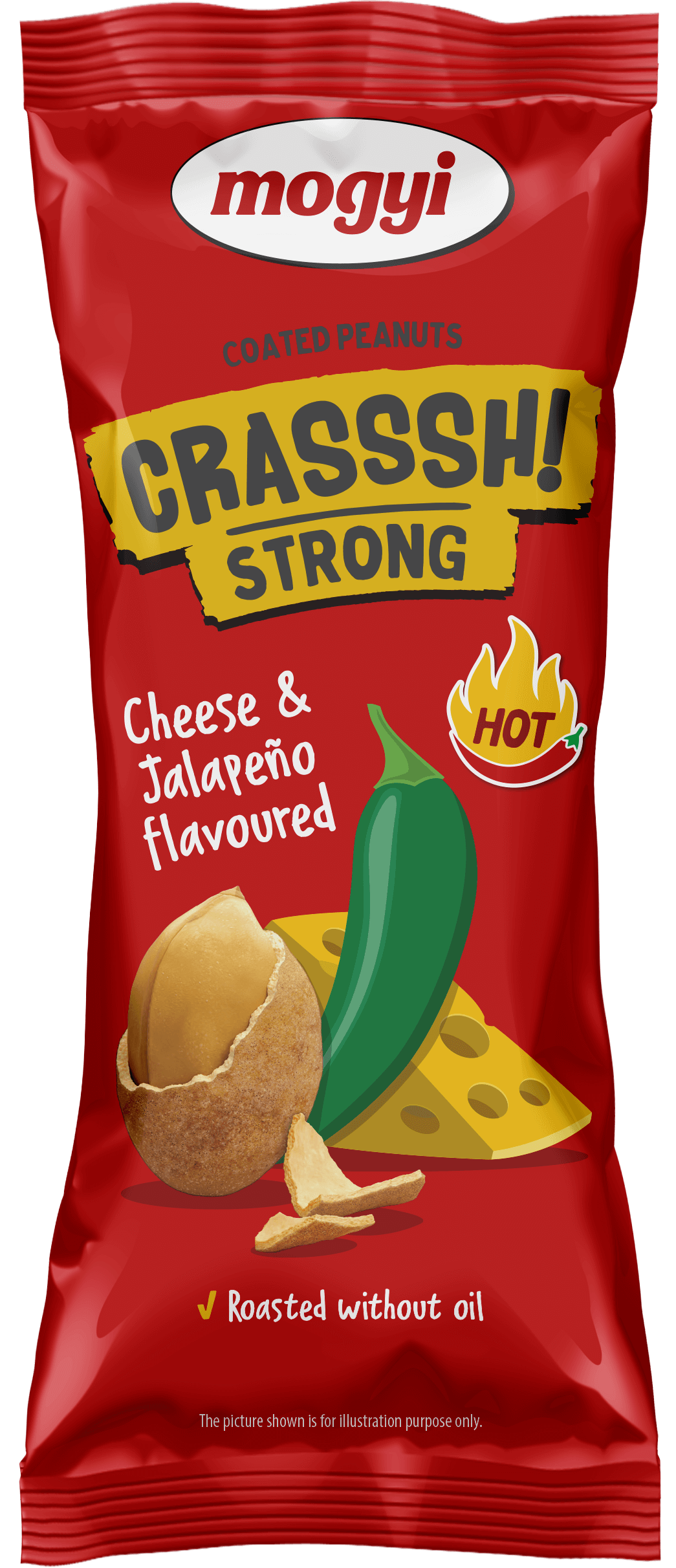 MOGYI Crasssh strong - orzeszki ziemne w skorupce o smaku jalapeno z serem