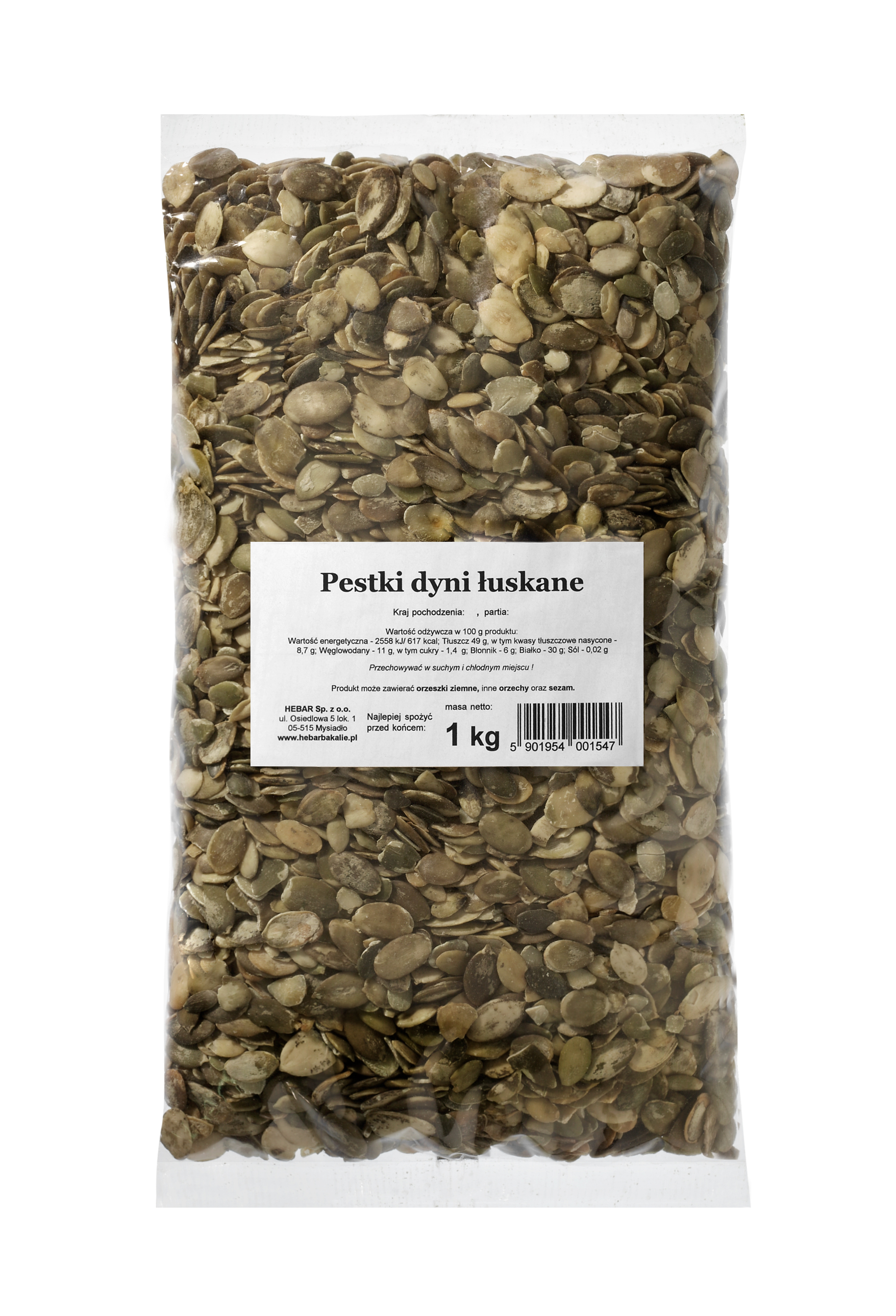 HEBAR Pestki dyni łuskane
