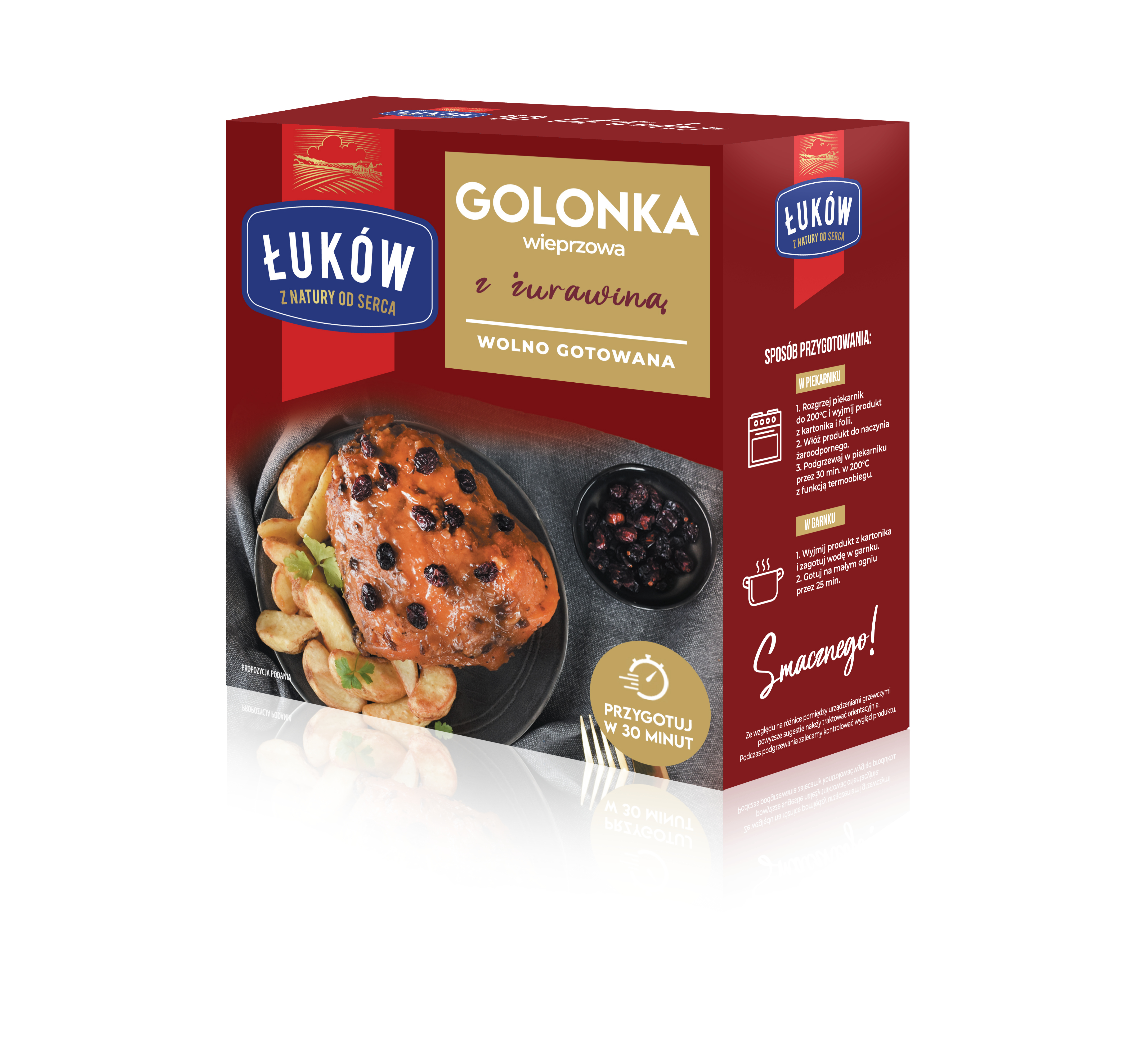 ŁUKÓW Golonka wieprzowa z żurawiną wolno gotowana (720g-1080g)