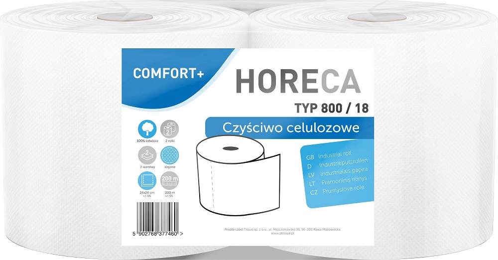 HORECA COMFORT+ Czyściwo papierowe typ 800/18 2-warstwowe 2 szt.
