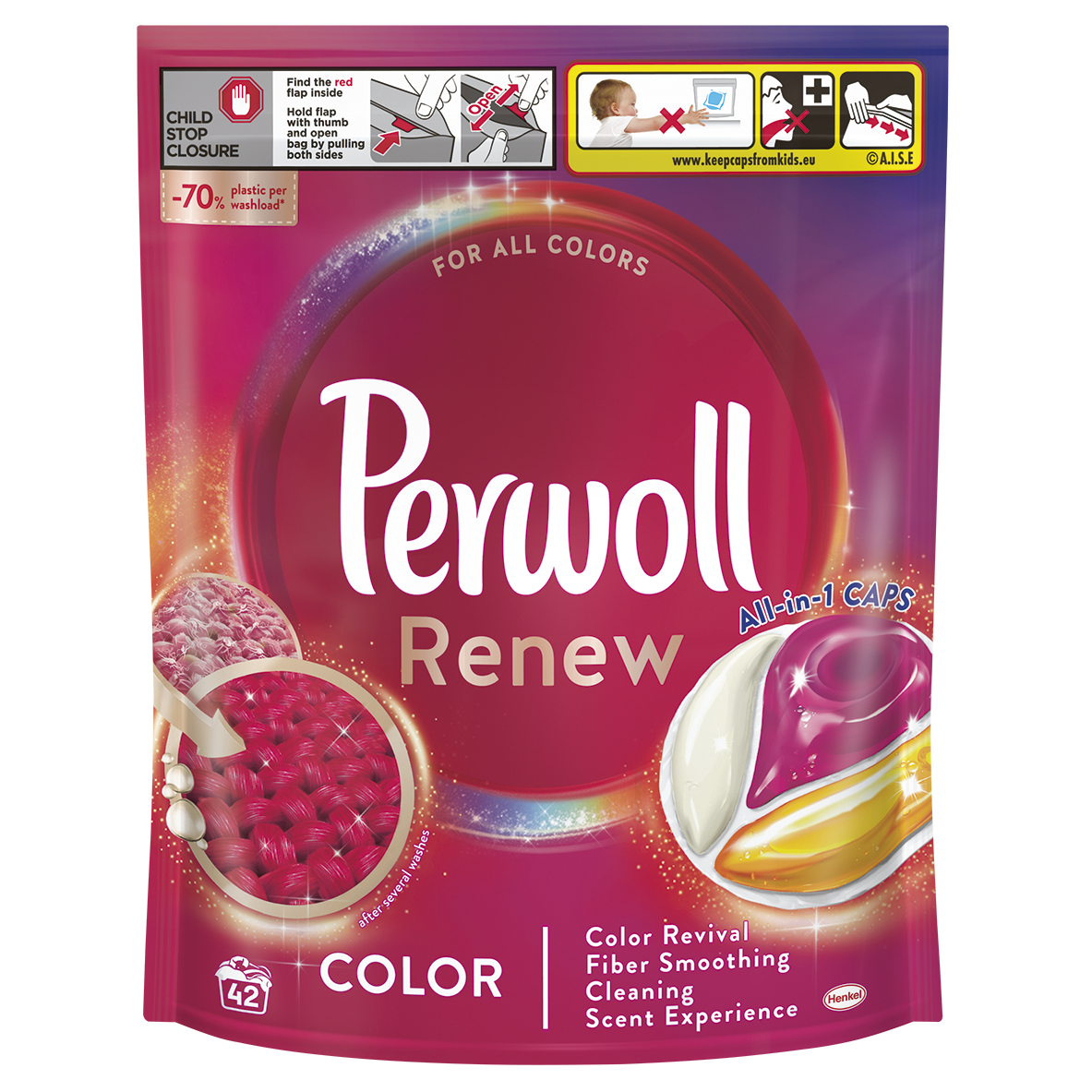 PERWOLL Renew Kapsułki do prania kolorowych tkanin 42 szt.