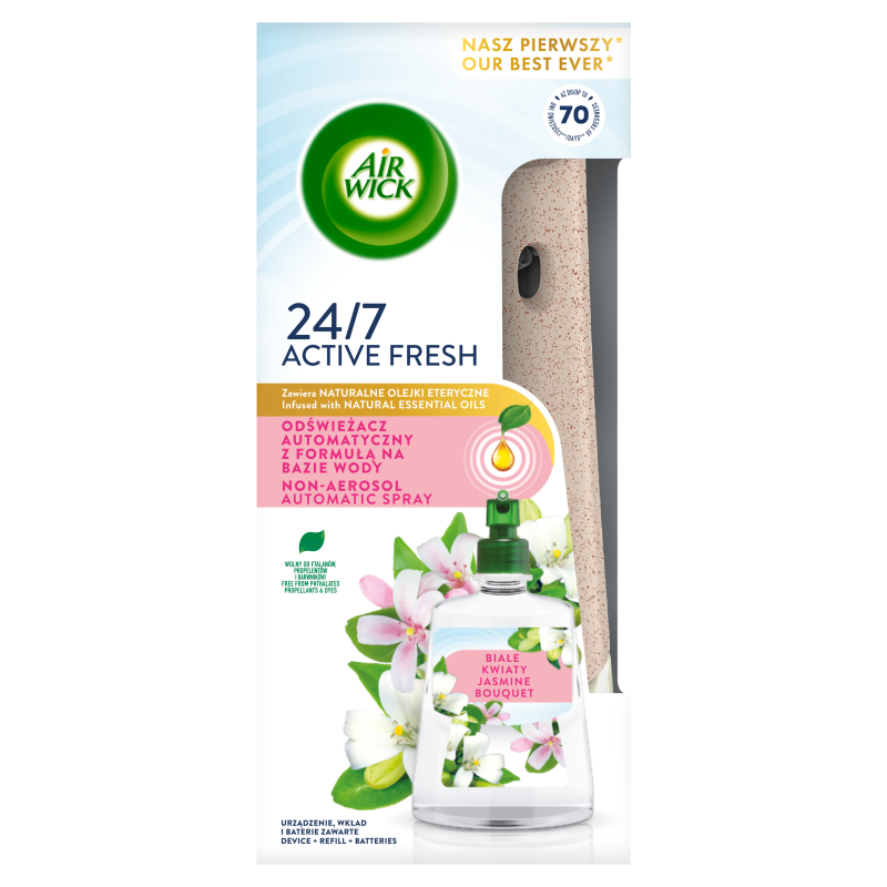 AIR WICK Active Fresh Odświeżacz automatyczny z wkładem Białe Kwiaty/Jasmine Bouquet 228 ml frisco.pl