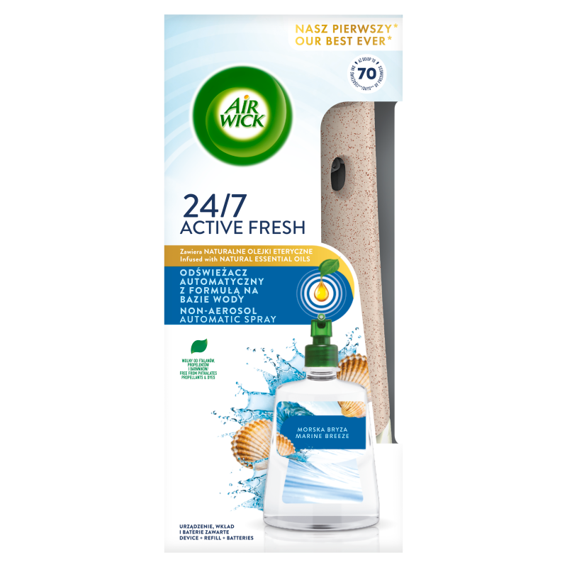 AIR WICK Active Fresh Odświeżacz automatyczny z wkładem Morska Bryza/Marine Breeze 228 ml frisco.pl
