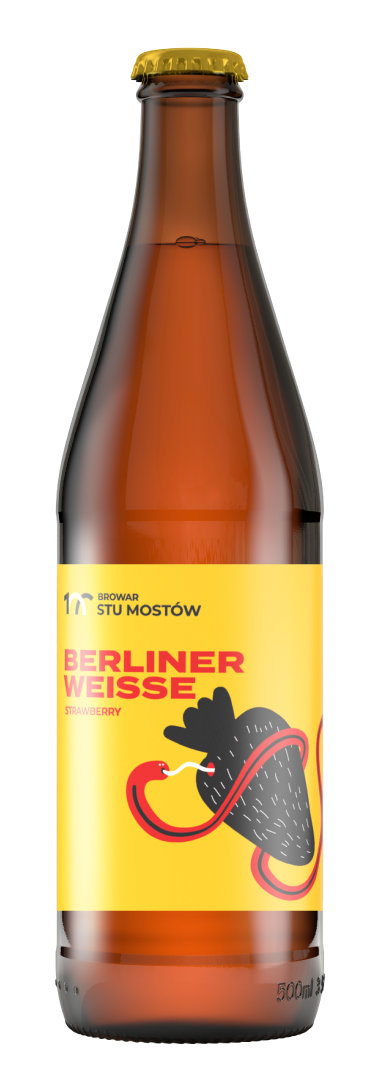 BROWAR STU MOSTÓW Berliner Weisse Strawberry Piwo (butelka bezzwrotna)