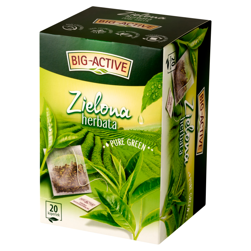 BIG-ACTIVE Herbata zielona Pure Green 20 torebek (saszetki)
