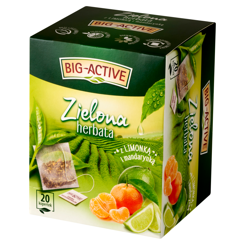 BIG-ACTIVE Herbata zielona z limonką i mandarynką 20 torebek (saszetki) frisco.pl