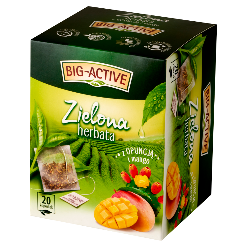 BIG-ACTIVE Herbata zielona z opuncją i mango 20 torebek (saszetki)