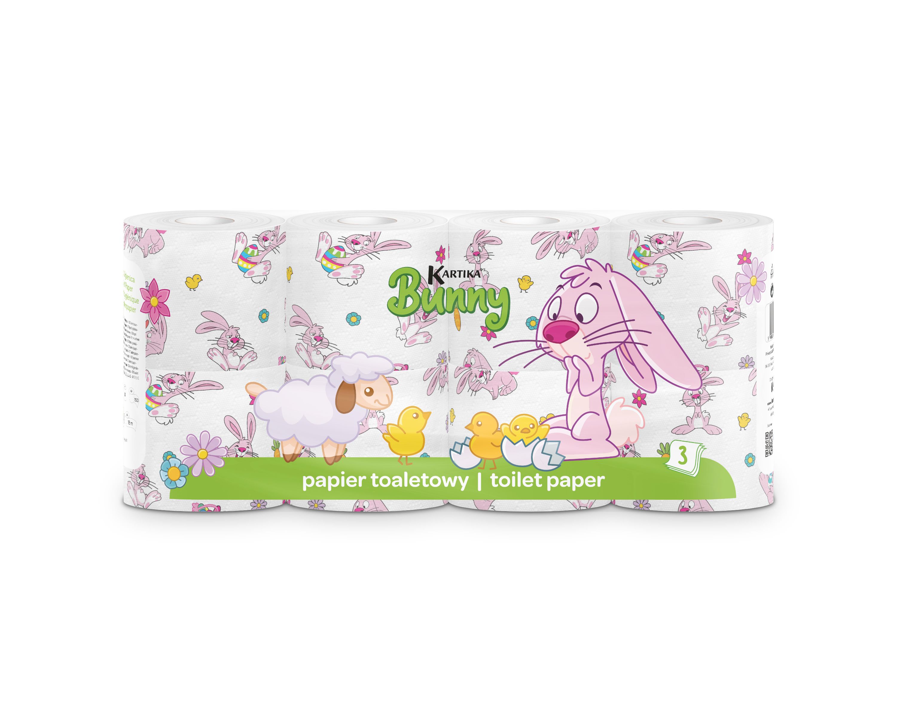 KARTIKA BUNNY Papier toaletowy 3-warstwowy 8 szt. frisco.pl