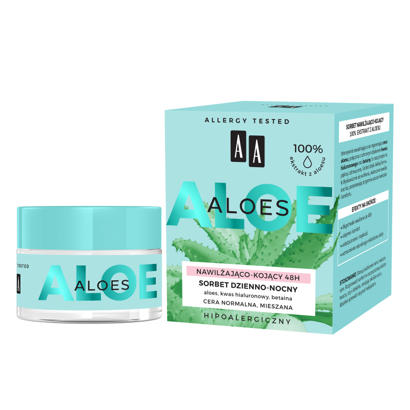 AA Aloes 100% aloe vera extract sorbet dzienno-nocny 48h nawilżająco-kojący frisco.pl